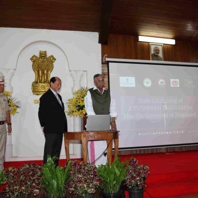 Governor La Ganesan launching of Ayushman Bhavah in the presence of Chief Minister Neiphiu Rio at Raj Bhavan on 13th September 2023. Governor La Ganesan launching of Ayushman Bhavah in the presence of Chief Minister Neiphiu Rio at Raj Bhavan on 13th September 2023